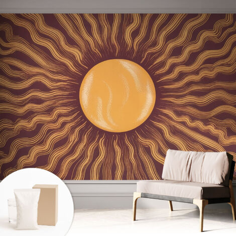 Fototapete Vliestapete mit Kleber - modern Wohnzimmer - Wanddekoration - einfach anzubringen Sonnenstrahlen 312x219 cm