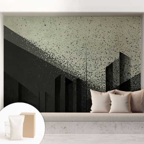 Fototapete Vliestapete mit Kleber - modern Wohnzimmer - Wanddekoration - einfach anzubringen Stadtgeometrie 208x146 cm