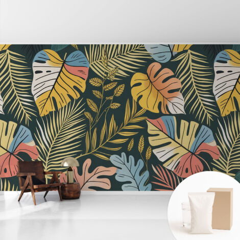Fototapete Vliestapete mit Kleber - modern Wohnzimmer - Wanddekoration - einfach anzubringen Tropische Energie 416x254 cm