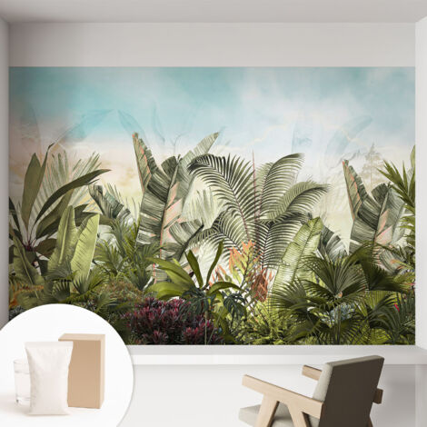 Fototapete Vliestapete mit Kleber - modern Wohnzimmer - Wanddekoration - einfach anzubringen Tropisches Paradies 152x104 cm