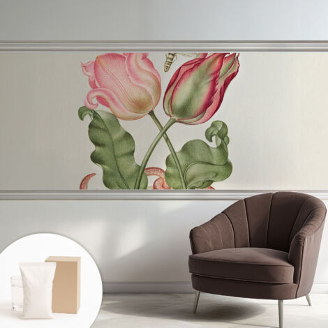 Fototapete Vliestapete mit Kleber - modern Wohnzimmer - Wanddekoration - einfach anzubringen Tulpenpracht 250x104 cm