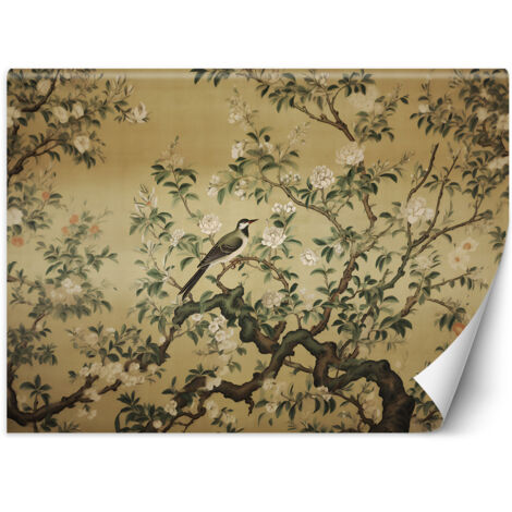 Fototapete Vogel Abstrakt Chinoiserie 100x70 cm