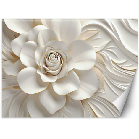 Fototapete Weiße Rose 3D 100x70 cm