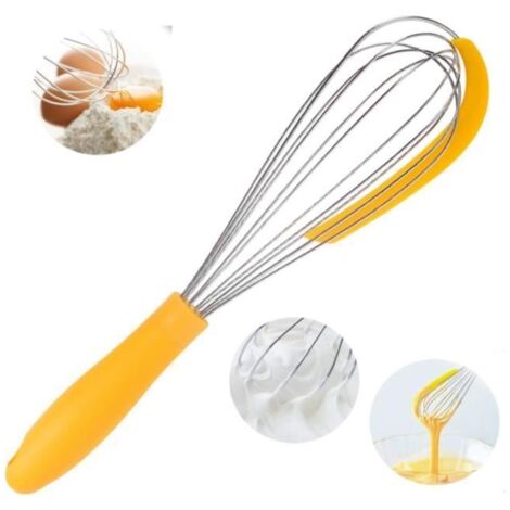 Fouet de cuisine - MARQUE - Modèle - Acier inoxydable - Silicone - Antidérapante