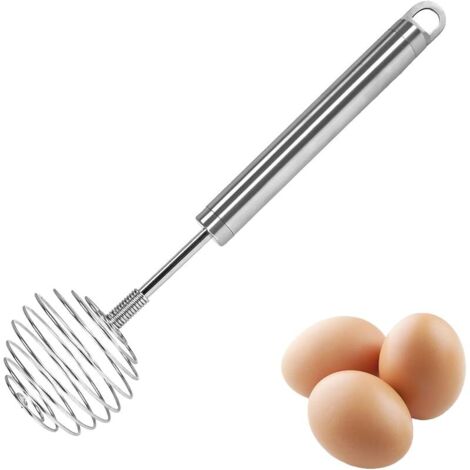 Fouets de Cuisine à Ressort Spirale, Batteur à Oeufs Manuel avec Poignée en Acier INOX, Fouet Patisserie Ballon Fouet Mousseur à Oeufs pour Mélanger Oeuf Crème Battre Ustensiles de Cuisine