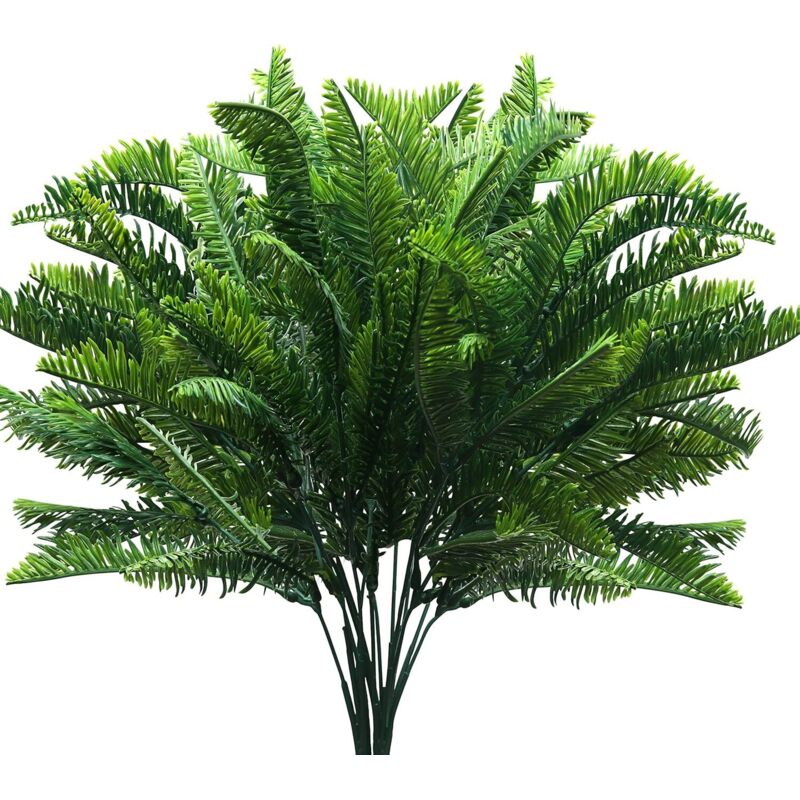 Fougere Artificielle (Lot de 6) - Plante Artificielle Interieur/Extérieur - Feuillage Artificiel pour Salon, Jardin, Décoration de Mariage, Bureau,