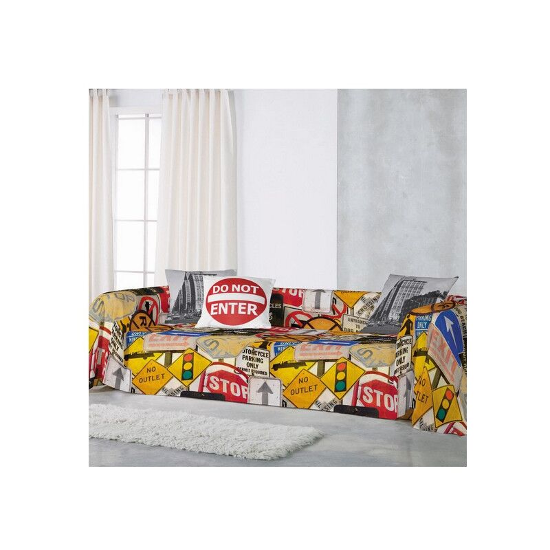 Housse de canapé ou de lit Traffic (canapé 1 place/lit 90) 180 x 260 cm - Naturals