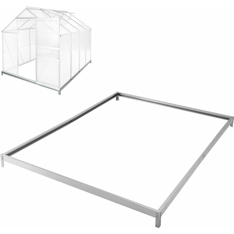 Foundation for greenhouse - greenhouse base, greenhouse foundation - 250 x 190 x 12 cm - silver