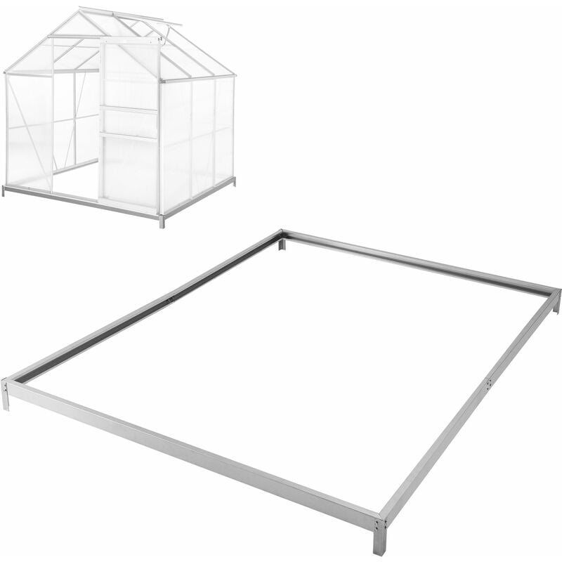 Foundation for greenhouse - greenhouse base, greenhouse foundation - 190 x 190 x 12 cm - silver
