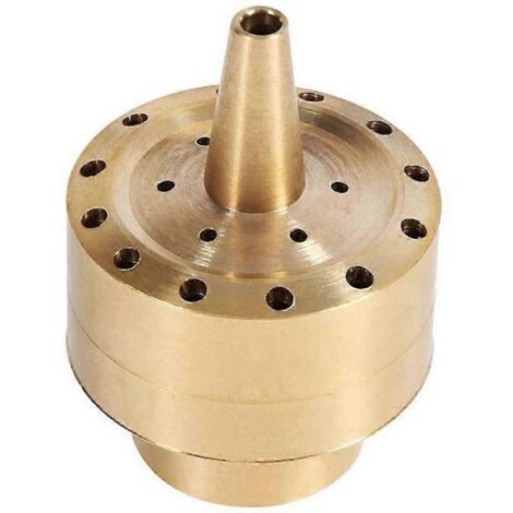 Fountain Nozzle Heads,Brass Column Multi Direction Jet Pond Fountain Water Sprinkler Head Garden(3/4