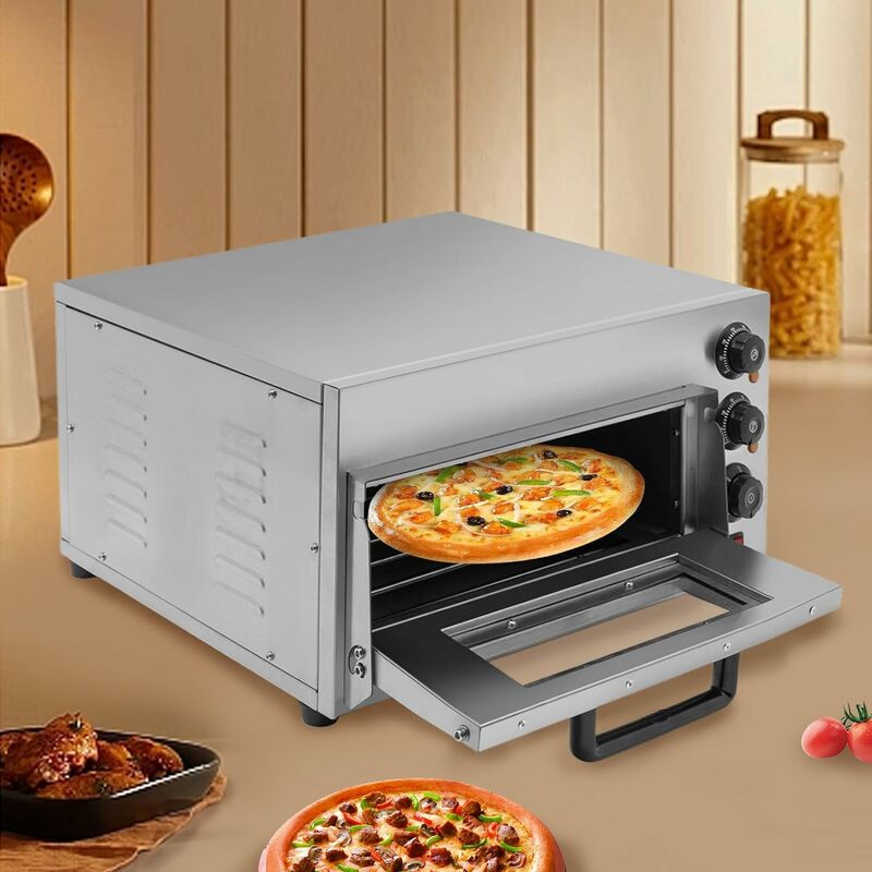 Four à pizza électrique 2000 w, 1 chambre, pour pizza et pain, acier inoxydable, pour pizza et pain, minuterie jusqu'à 60 minutes, 56 x 23 x 27 cm