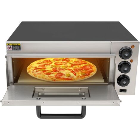 Four à pizza, Four Électrique, Four de Table, 2000 W, four à pizza intérieur électrique, four à pizza commercial avec température réglable et minuterie de 0 à 30 minutes 50-350℃ pour restaurant d'hôte