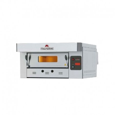 FOUR A PIZZA GAZ - FINITION INOX - 1 CHAMBRE - 6 PIZZAS - ITALFORNI