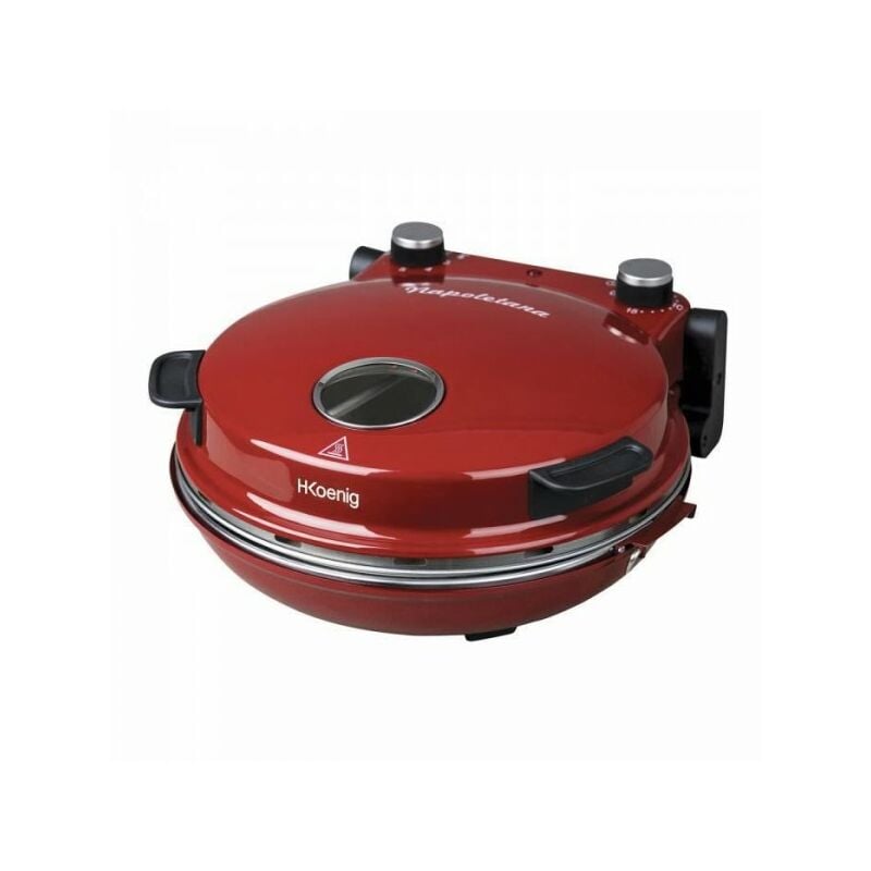 Four a Pizza Four a pizza HKoeNIG - NAPL350 - Plaque Cuisson 32cm - Température jusqu'a 350°C - Rouge - 1200 W