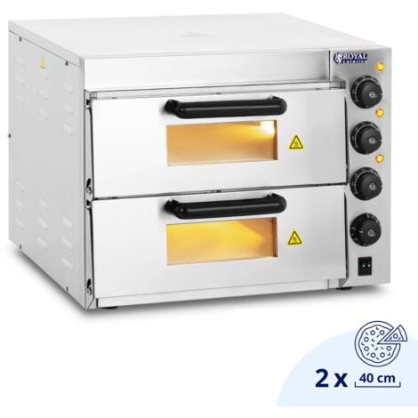 Four à pizza - Royal Catering - 2 chambres de cuisson - Chaleur réglable séparément