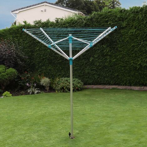 Four-Arm Aluminium Rotary Airer, 50m, Grey