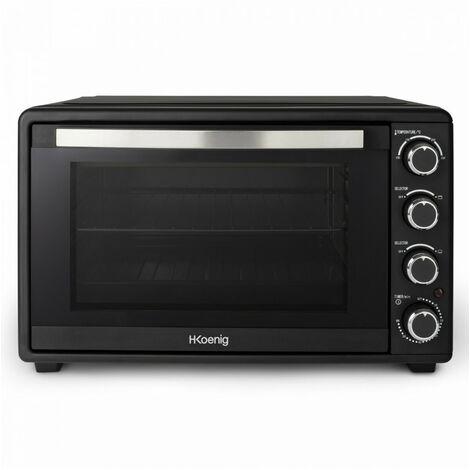 Four électrique 45L – 2000W – Thermostat jusqu’à 230°C – Chaleur tournante – Minuterie 60 min – Arrêt automatique avec avertisseur sonore – Hkoenig