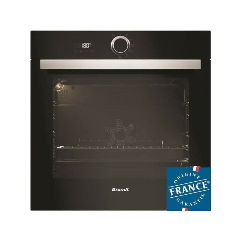Four électrique encastrable - Pyrolyse - Chaleur tournante pulsée - BRANDT BXP5560B - Noir - 73L - A+