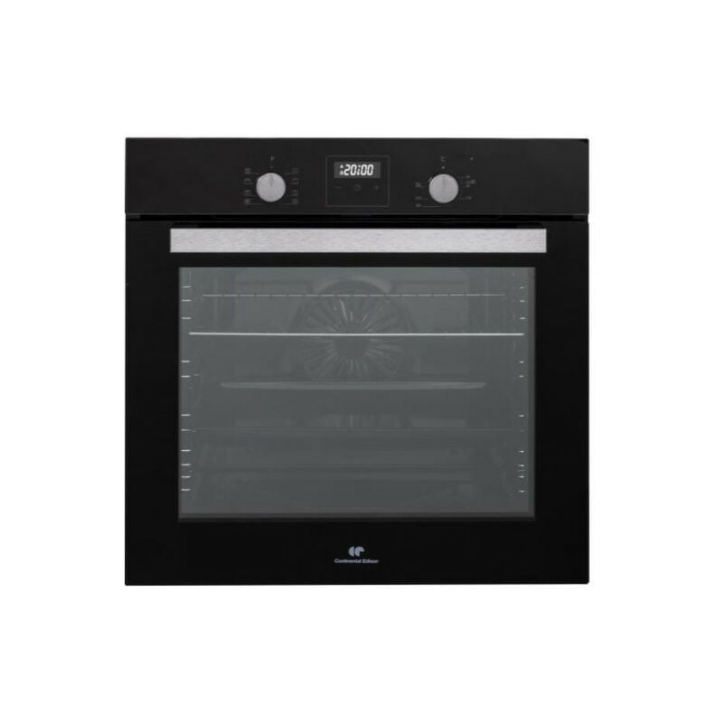 Continental Edison - Four encastrable catalyse - chaleur pulsée F80CBIX - Noir et inox - L59,5 x H59,6 x p 54,68cm