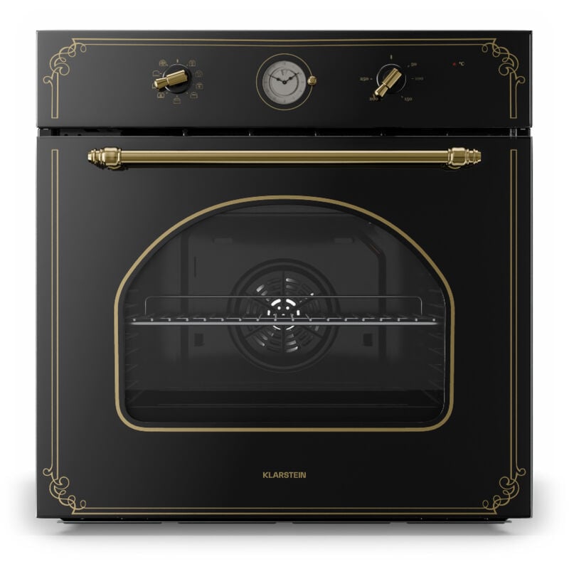 Klarstein - Four encastrable Victoria - 70L - de 50 à 250°C - Chaleur tournante - Four électrique - Classe a - Look rétro Noir