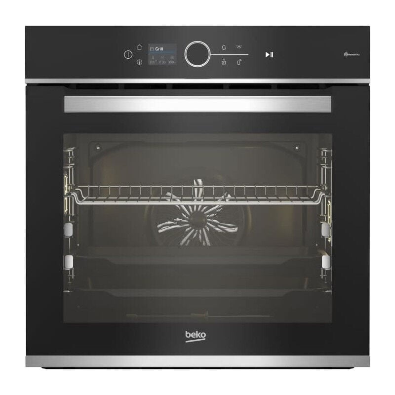 Beko - Four encastrable multifonction - Pyrolyse BBIM13500XPSW - Inox / Noir - Porte froide - 59,4 x 56,7 x 59,5 cm