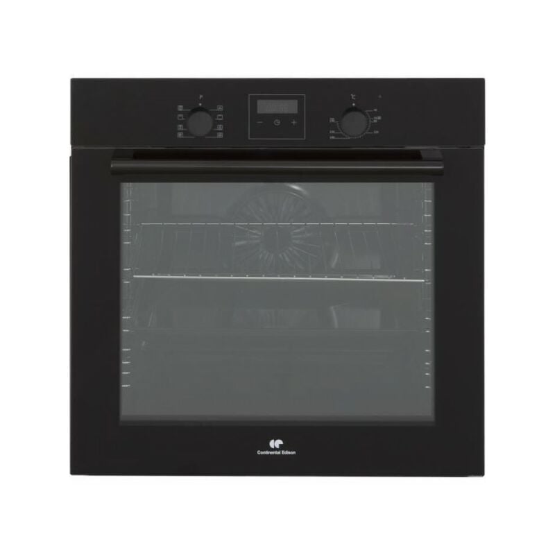 Continental Edison - Four encastrable nettoyage catalyse - chaleur pulsée F80CBP Noir programmateur digital - 59,5 x 59,5 x 56,6