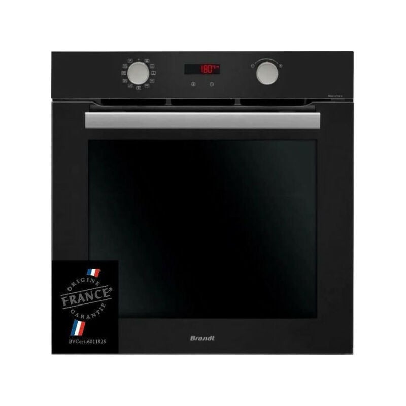 Brandt - Four encastrable pyrolyse BXP5559B - Noir - Multifonction - Porte froide - 67l - Fonctions vapeur