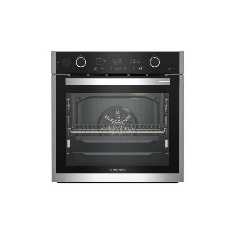 Grundig - Four encastrable pyrolyse GEBD19401BPH - inox - porte froide - 72 l