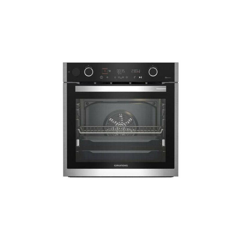 Grundig - Four encastrable pyrolyse GEBD19401BPH - inox - porte froide - 72 l
