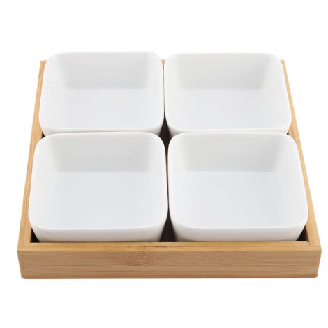 Four Grids Multifunctional EcO friendly Dried Fruit Tray Candy Snack Plate Holder for Home