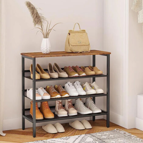 Four-layer Wire Mesh Shelf Simple Shoe Rack 73cm W x 29.5cm D x 67.5cm H