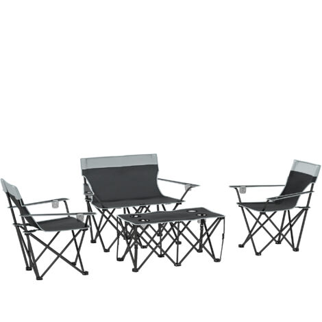 Four-Piece Portable Picnic Table Set - Grey