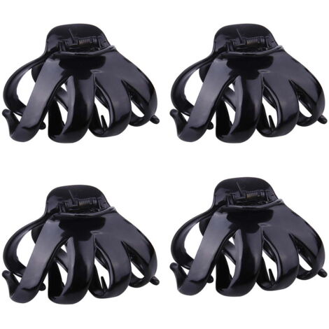 Four-piece set with large grip octopus clips, spider claw clips, and octopus jaw claw clips, suitable for thick hair.