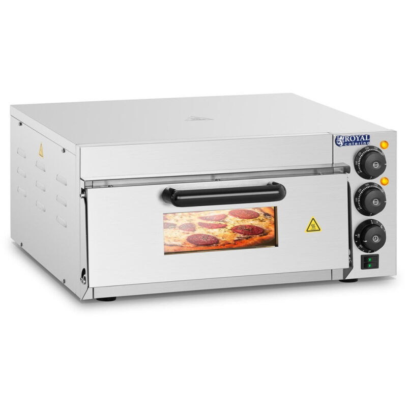 Helloshop26 - Four à pizza - 1 chambre de cuisson - 2000 w Acier inoxydable Base en pierre