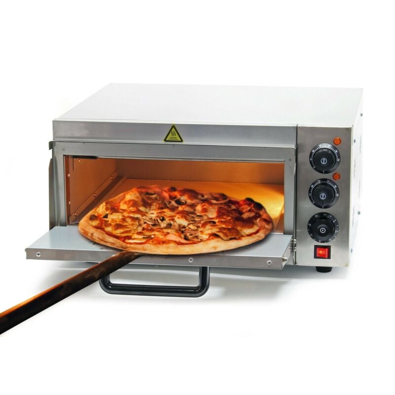 Helloshop26 - Four à pizza 2000 watts acier affiné pierre à pizza réfractaire alimentaire