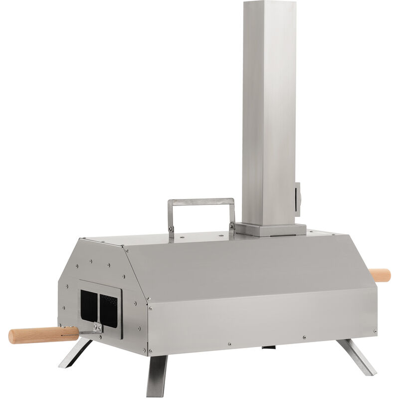 FIMEI Four à pizza extérieur, machine à pizza, four à granulés de pizza avec pierre à pizza de 11 pouces, thermomètre, acier inoxydable