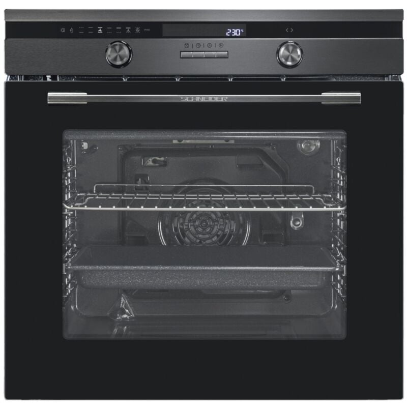 Schneider - SCOP27MIBS Four pyrolyse 70L Noir, pyrolyse multifonction air pulsé