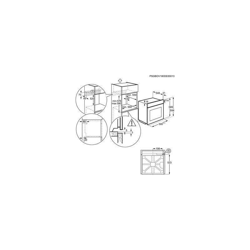 Electrolux - EOE7P31X 72 l 3480 w a+ Noir, acier inoxydable