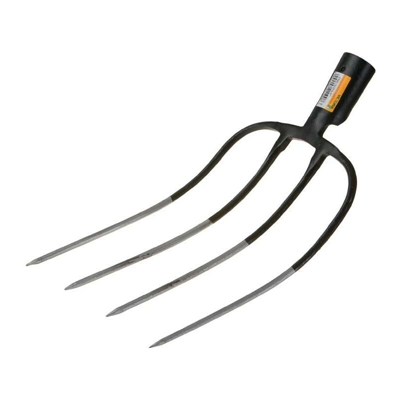 Fourche à fumier L. des dents 310 mm 4 dents forgé en Allemagne du nord, sans manche poids 800 g