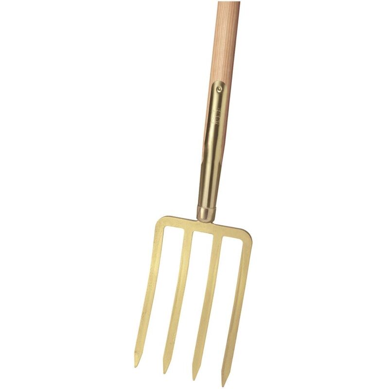 Idealspaten - Creuser fourchette dents baïonnette cendres pince rail lourd or T-manche 85 cm