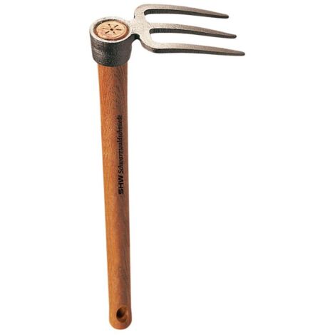 Fourche 3 dents 40 cm – Manche en frêne laqué – Pour travail du sol et compostage – Taille des dents 90 x 70 mm – Shw Rex