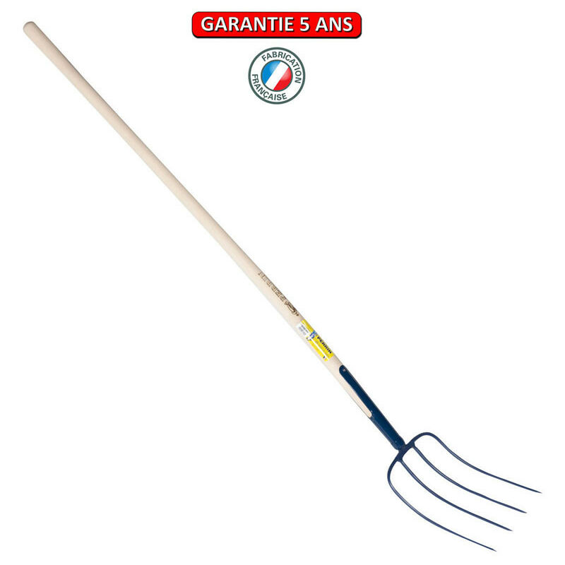 Outils Perrin - fourche a fumier a soie 4DTS manche pomme