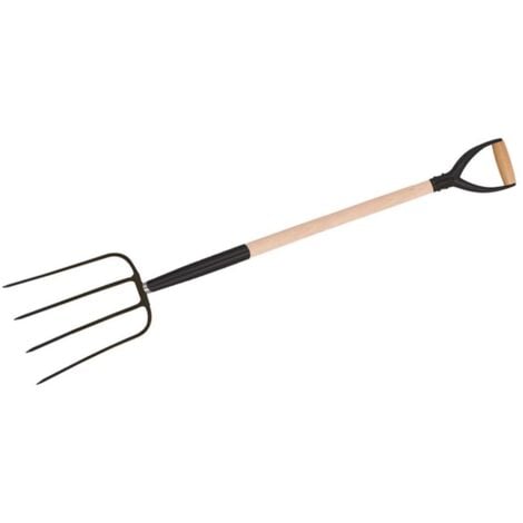 Fourche à fumier poignée D bois dur - 1100 mm