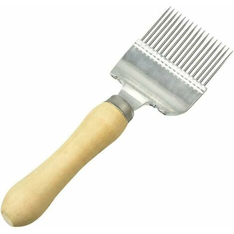 Fourche d'ouverture en acier inoxydable Équipement apicole Aiguille d'apiculture Fourche à abeilles Outils d'apicult Nid d'abeille (Marron) (1pcs)