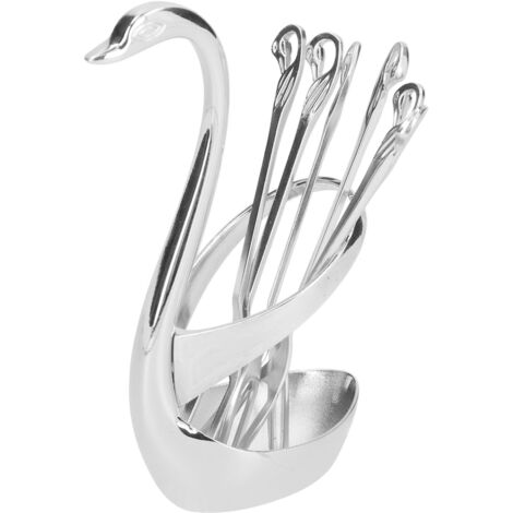 Fourchette à Dégustation en Alliage de Zinc avec Base Cygne pour Fruits et Desserts - Cuisine