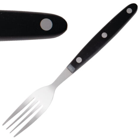 Fourchette à viande 200 mm manche noir Lot de 12 Olympia