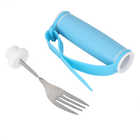 Fourchette ergonomique pivotante en acier inox pour seniors - Aide repas adaptée