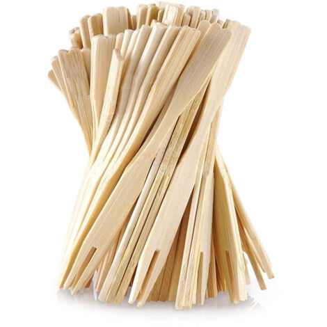 Fourchettes à apéritif en bambou, 100 pièces.