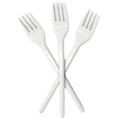 Fourchettes en plastique blanc 16 cm, lot de 100