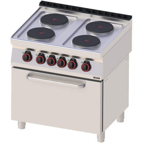 Fourneau électrique 4 Feux Avec Four électrique Statique Gn 2/1 80 - Casselin